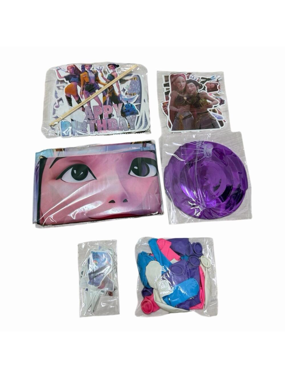 Anime Witch Girl Birthday Party Decor Set - Idol Backdrop, Balloons & Cake